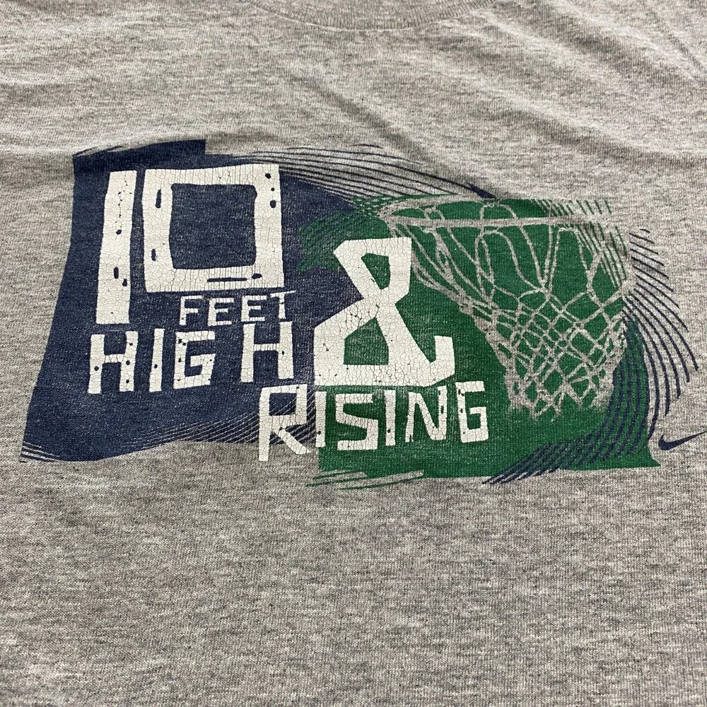 Vintage Nike Shirt Youth XL Gray 10 Feet High & Rising Made USA Basketball 90s